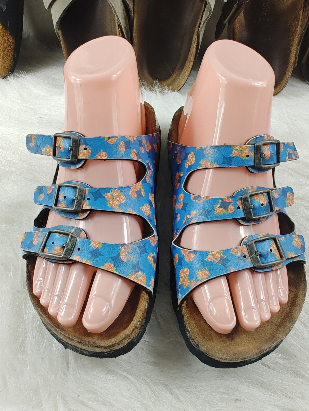 Birkenstock Papillio Flower Pattern 3-Strap Adjustable Buckle Sandals EU 36 US 5